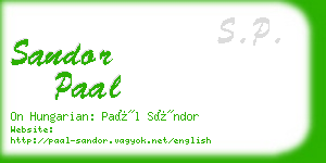 sandor paal business card